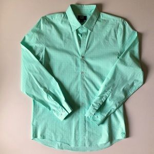 Cutter & Buck Teal and white, men’s M, dress shirt.